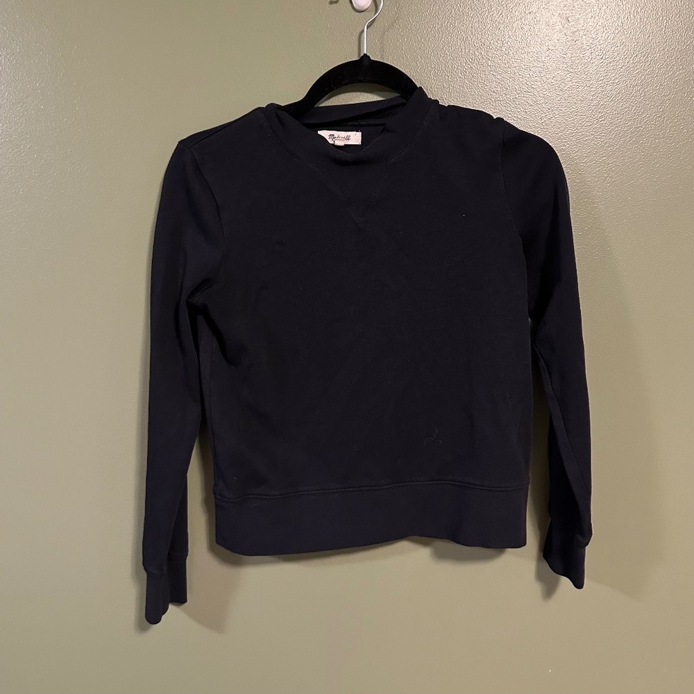 Like NEW Madewell Mock neck crew shirt XS Extra Small Black